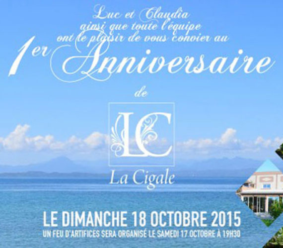 Réservez pour fêter avec nous notre 1er anniversaire le 17 et 18 octobre prochain 2015